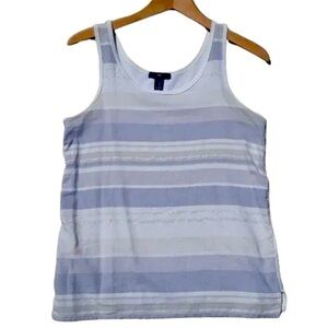 Gap Scoop neck Blues and white tank top